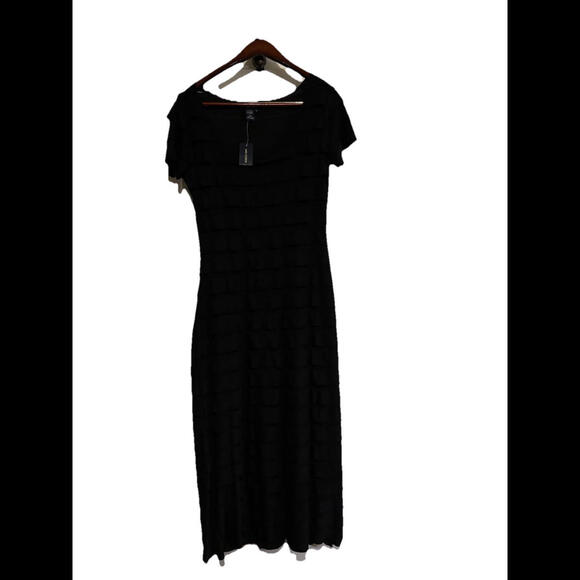 Max Edition Dresses & Skirts - Max‎ Edition Women's Short Sleeve  Maxi Dress Tiered Ruffle Black Size Large